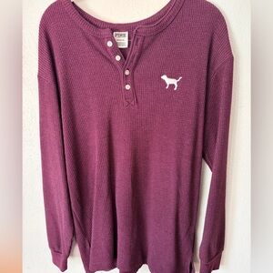 PINK Victoria’s Secret Long Sleeve Henley Shirt